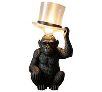 Lampe Singe,Singe Décoratif en Résine coiffé d'un Chapeau Haut-de-Forme | Sculpture Veilleuse Amusante - pour la Maison, Chambre à Coucher, Chevet, Entrée, la Table Basse, le Meuble,