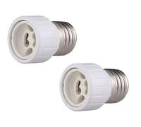 Lampe Socket Adaptateur Convertisseur Socket Adaptateur pour douille E14 e27 B22 GU10 pour LED et Halogène Ampoules à économie d'énergie 2 x E27 auf GU10