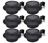 vidaXL Lampes solaires 6 pcs pour clôture gouttière Noir 41180