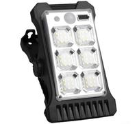 Lampe solaire à clip avec détecteur de mouvement pour la sécurité extérieure, lampe LED étanche avec recharge USB, convient pour clôtures, arbres et poteaux (solaire 19 A)