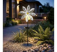 Lampe Solaire À Enfoncer Éolienne Décoration De Balcon Piquet Fleurs LED H 50 Cm