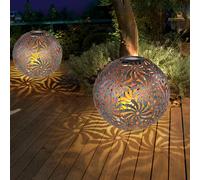 Lampe Solaire À Enfoncer Pour Jardin Décor Oriental En Or LED Ensemble De 2