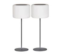 Lampe solaire à LED à intensité variable avec télécommande Décoration de jardin Lampe de table Lampe d'extérieur Batterie Lampe de terrasse, changement de couleur RVB, blanc chaud, DxH 15 x 39,5 cm, l