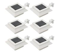 Lampe Solaire À Led Carrée D'extérieur 6 Pcs 12 Cm Blanc