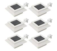 Lampe Solaire À Led Carrée D'extérieur 6 Pcs 12 Cm Blanc