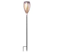 Lampe solaire à LED Décoration de jardin Lampe enfichable orientale Lampe d'extérieur noir or blanc chaud, DxH 11 x 90 cm