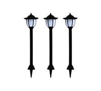 vidaXL Lampe solaire LED 3 pièces – Noir – pour extérieur