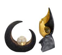 Lampe solaire LED flamme lumière extérieure effet scintillant lampe solaire solaire lune lampe de jardin, IP44, boule de verre craquelée, lot de 2