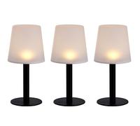 Lampe solaire à LED Lampe de table extérieure Jardin Lampe de table Balcon Batterie IP44, plastique, LED blanc chaud, DxH 15x31 cm, 3er Set