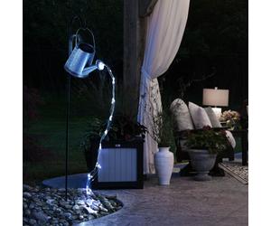 Lampe solaire à LED plug-in arrosoir lampe d'extérieur gris argenté lampe de conception de pointe de terre noire Globo 33652