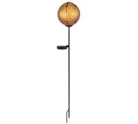 Lampe solaire à LED pour jardin Lampe solaire d'extérieur en métal, avec piquet de terre IP44, effet lumineux, noir cuivré, LED 3000K, DxH 15,5x90cm