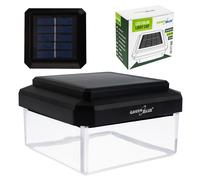 GreenBlue Lampe Solaire LED pour Poteau 100x100 mm, Noir, Plastique, Blanc Chaud 3200K, 8 Lumens, Capteur Crépusculaire, GB128 WW