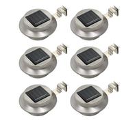 Lampe Solaire À Led Ronde D'extérieur 6 Pcs 12 Cm Blanc