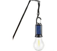 Lampe solaire ABS pour tente - Design à filament LED chaud (sphérique)