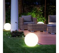 Boule lumineuse solaire boule lumineuse jardin solaire LED décoration de jardin boule solaire pour extérieur 25 cm, durée d'éclairage environ 6-8 heures, H 65 cm, lot de 2