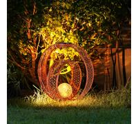 Lampe Solaire Ampoule à Enficher Extérieur LED Rust Pointe Boule Crackle Verre