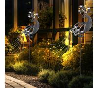 Lampe Solaire Ampoule à Enficher Extérieur Piquet LED Paon Beet Figurine Oiseau
