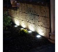 Lampe Solaire Ampoule Spots à Encastrer LED D'Extérieur Inox Pointe 4er Set