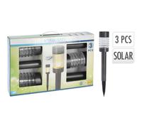 Lampe solaire Anthracite Acier inoxydable + verre
