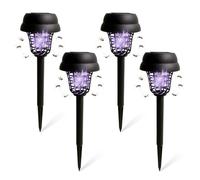 Lampe solaire anti-moustiques à 360 ° - Lampe anti-moustiques non toxique avec deux modes - 4 lampes solaires anti-moustiques - Contre les mites et les moustiques - Pour le jardin de la maison