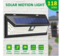Lampe Solaire Applique Murale TEMPSA - 118 LED avec Détecteur IP65 Étanche pour Jardin Éclairage Extérieure