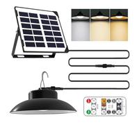 Lampe solaire avec télécommande, 3 températures de couleur, suspensions solaires IP65, lamps extérieur intérieur