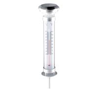 Lampe solaire avec thermomètre - LED - Extérieur - Gris anthracite