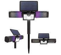 Lampe solaire bug MONSTER ZAPPER - VENTEO - Piège à nuisibles - Eclairage d'extérieur - Détecteur de mouvements - Panneau solaire - Lumière DEL UV - 140 lumens - 12h d'autonomie - Sans pesticide - San
