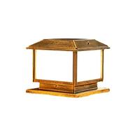 Lampe solaire carrée d'extérieur étanche pour portail de villa - Lanterne de jardin décorative pour patio, terrasse, clôture et colonne - Bronze - 30 cm