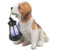 Lampe solaire chien jardin Lampe solaire décorative pour extérieur, Beagel avec lanterne, batterie, 1x LED, LxlxH 18x24,2x26 cm