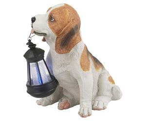 Lampe solaire chien jardin Lampe solaire décorative pour extérieur, Beagel avec lanterne, batterie, 1x LED, LxlxH 18x24,2x26 cm