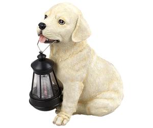 Lampe solaire chien jardin Lampe solaire décorative pour extérieur, labrador avec lanterne, batterie, 1x LED, LxlxH 15,5x23,5x25 cm