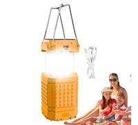 Lampe solaire de camping à suspendre avec manivelle - Lumière LED à charge solaire USB | Pour cour, jardin, cour, terrasse, randonnée, escalade, plage, barbecue, réparation de voiture