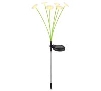 Lampe solaire de jardin, balise lumineuse, acier inoxydable, verte, interrupteur à glissière, H 70 cm