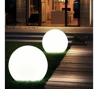 Lot de 2 lampes d'extérieur LED spots à boule solaire terrasses éclairage de jardin lampes plug-in de cour
