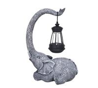 Lampe solaire de jardin d'éléphant - Statue solaire de jardin d'éléphant, statue lumineuse solaire avec décorations d'éléphant | Décoration de statuette d'animal domestique en résine pour la maison