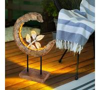 Lampe Solaire de Jardin D'Extérieur Optique Bois Lune LED Lampadaire Balcon