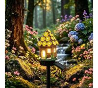 Lampe solaire de jardin en forme de champignon de conte de fées, figurine de champignon en résine, lampe LED étanche, lampe décorative pour extérieur, éclairage d'allée paysager, pour cour, patio