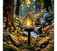 Lampe solaire de jardin en forme de champignon de conte de fées, figurine de champignon en résine, lampe LED étanche, lampe décorative pour extérieur, éclairage d'allée paysager, pour cour, patio