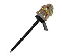 Lampe solaire de jardin en forme de champignon marche/arrêt automatique (2) | Charmante maison en forme de champignon, matériau en résine, capteur automatique du crépuscule à l'aube