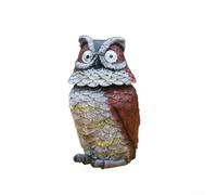 Lampe solaire de jardin en forme de chouette avec éclairage automatique du crépuscule à l'aube, lampe d'extérieur étanche pour terrasse et jardin, résine avec motif dissuasif de la faune
