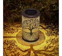 Lampe solaire de jardin en forme de papillons, éclairage LED décoratif en métal, projection d'ombres, énergie solaire pour extérieur (arbre de vie)