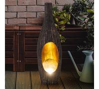 Lampe Solaire Lampadaire Lampe D'Extérieur LED Terrasses Jardin Rotin Braun