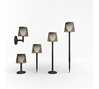 Newgarden Lampadaire à poser solaire LED intégrée 100 lm batterie rechargeable IP65 blanc chaud Noir