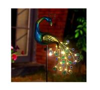 Lampe Solaire de Jardin - Paon - Métal - 44 pouces - Énergie Solaire - Décoration Extérieure