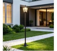 Lampe solaire de jardin vintage noire 18x18x160 cm - LED 40 lm sur pied