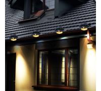 Lampe solaire pour gouttière, applique murale anthracite, lampe de clôture, métal et plastique, LED blanc chaud, L 16 cm, lot de 4