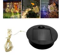 Lampe solaire de rechange - Panneau rond de 7 cm avec guirlande lumineuse chaude, taille inférieure 6 cm, imperméable et facile à installer, pour lanternes suspendues extérieures, lampes solaires de