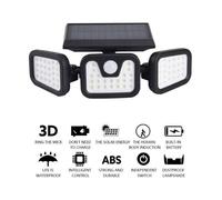 Lampe Solaire De Sécurité à Détecteur De Mouvement, Spot Mural Extérieur Puissant Avce 3 Têtes Étiquette