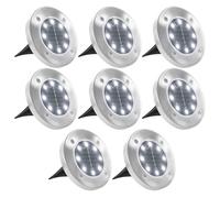 8x Lampe Solaire de Sol Lumière LED Blanc Chaud Éclairage de Jardin vidaXL